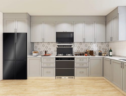 Melamine white shaker kitchen cabinets MK020