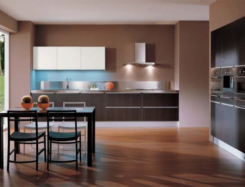 Melamine wenge color kitchen cabinets MK052