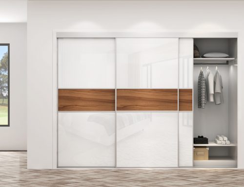 White gloss sliding door wardrobe SDW024