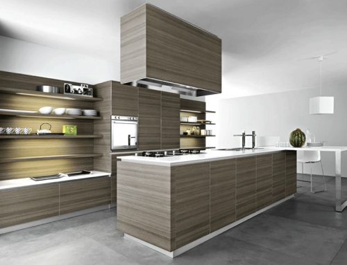 Italian wooden color kitchen cabinets LG99