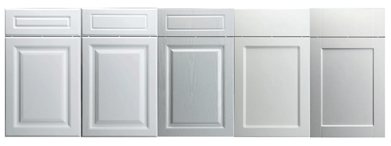 Raised PVC Door Style Kitchen Cabinets Custom Design and Supply